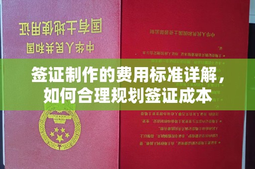 惠州签证制作的费用标准详解，如何合理规划签证成本